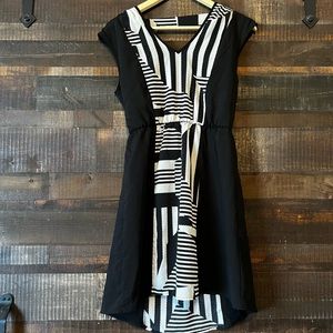 Little black dress with geometric design